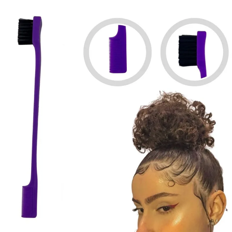 Pente Com Escovinha Para Baby Hair 2 Em 1