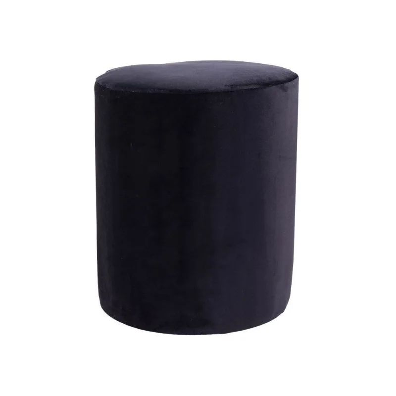 Puff Redondo Veludo Paris 37 cm Havan Casa - Preto