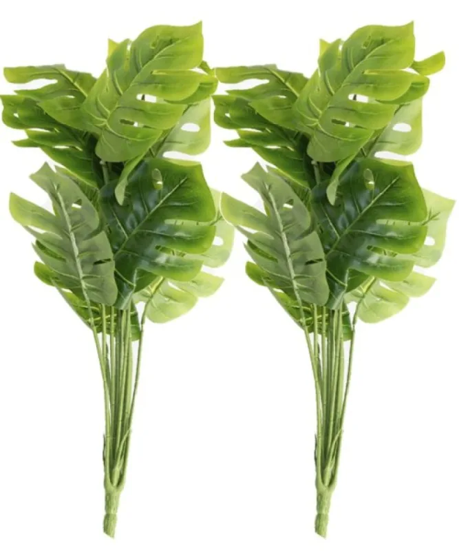 Kit 4 Ramo Planta Artificial Costela De Adão Decoração 43cm - Genérico - Casa E Construção