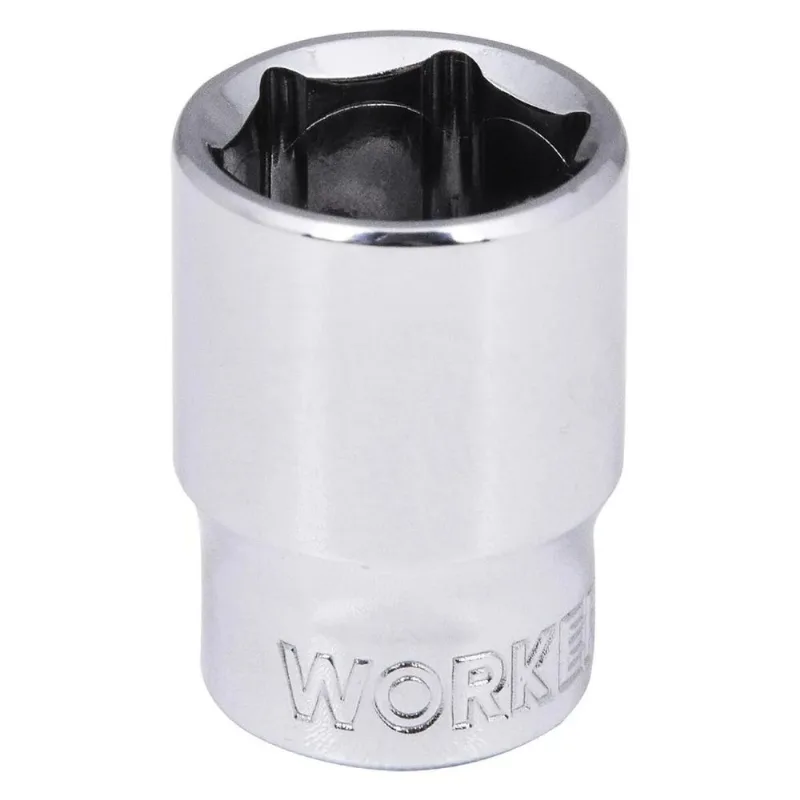 Soquete Sextavado Encaixe 1/4" 13mm Worker Cromado