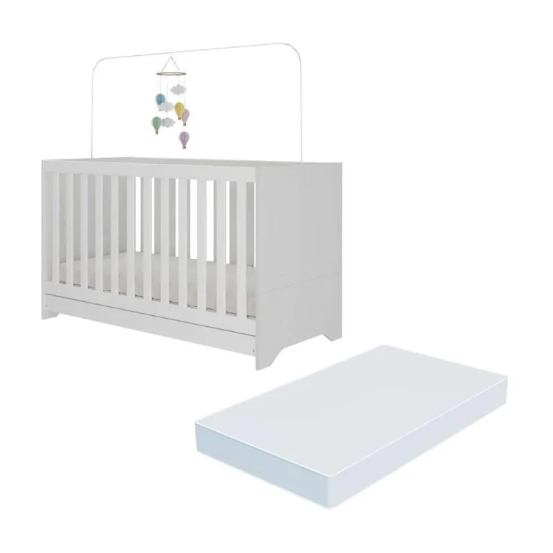 Berço 3 em 1 vira cama com Colchão Incluso Elza Multimóveis MP4305