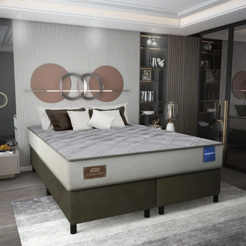 Cama Box Conjugado King com Colchão (193x61x203) Magma Firm Gazin CR35363 - Multimóveis