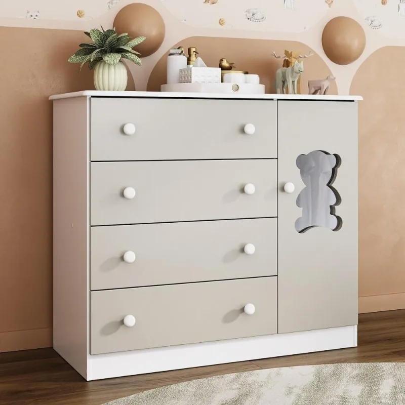 Cômoda Infantil Mp4489 4 Gavetas em MDF com Puxador Plástico Branco - OUTRAS - Móveis