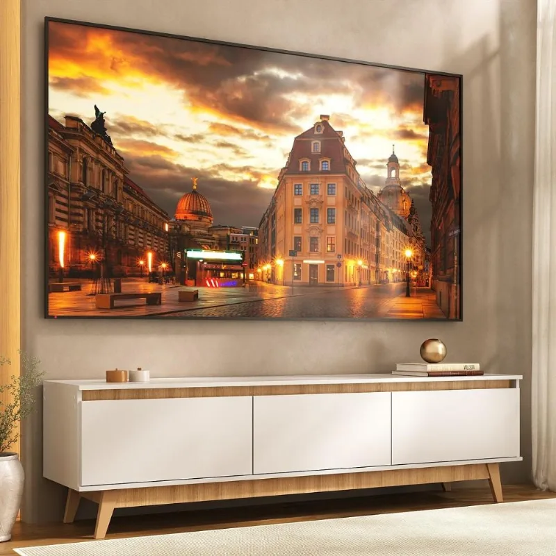 Rack para TV até 80 Polegadas 180cm 3 Portas Retrô Multimóveis MP1103