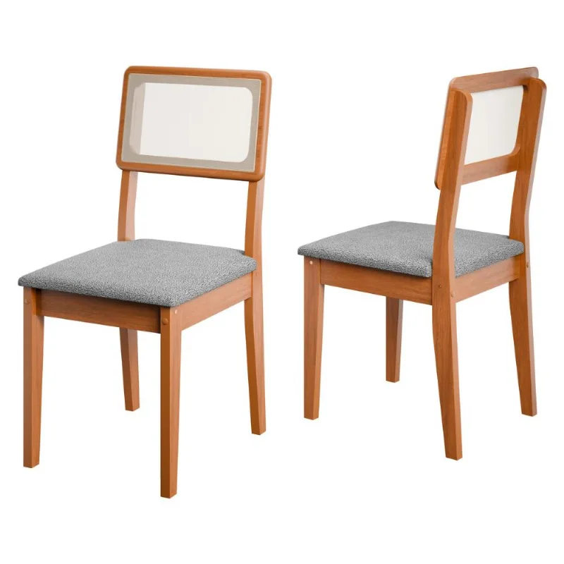 Kit 2 Cadeiras de Jantar com Assento Estofado Multimóveis CR50258