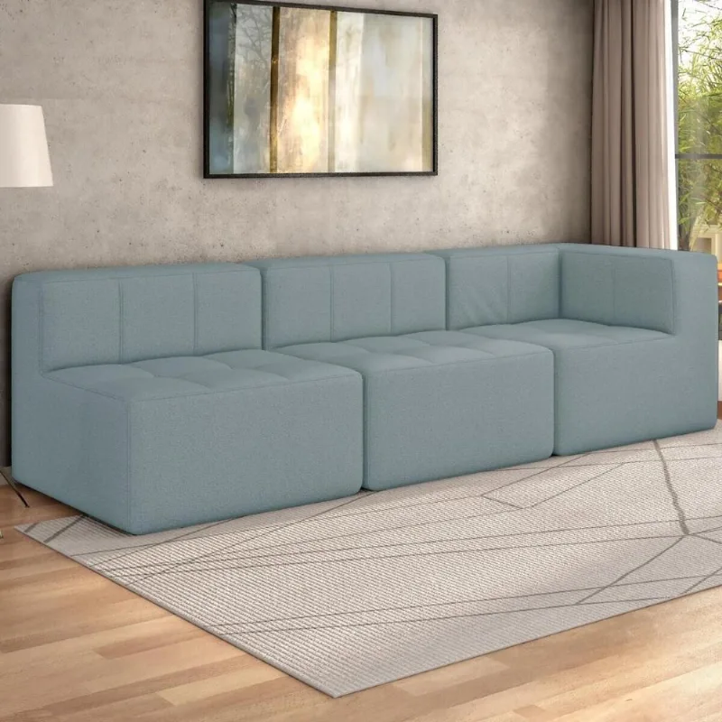 Sofá Modulado na Caixa 3 Lugares 231cm Espuma D33 Multimóveis CR45359