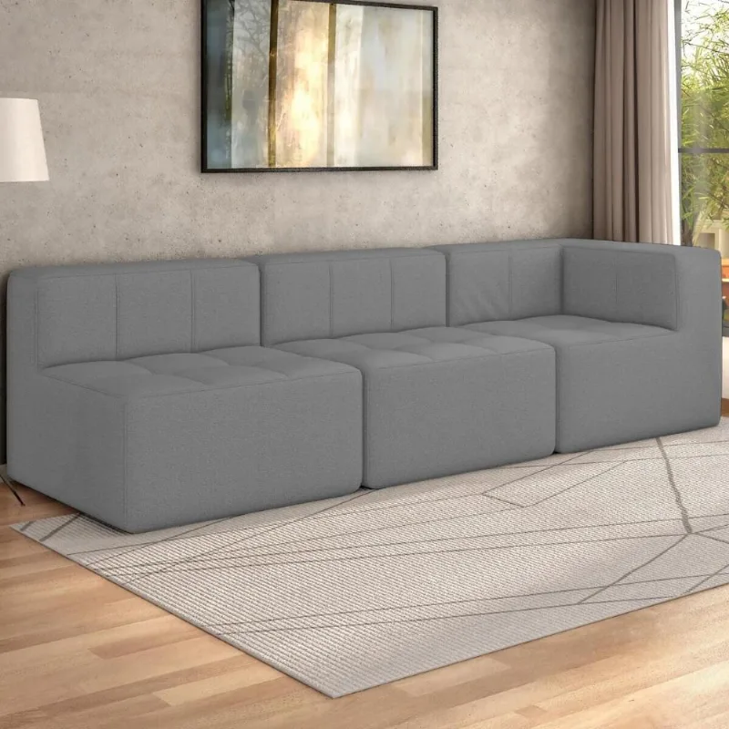 Sofá Modulado na Caixa 3 Lugares 231cm Espuma D33 Multimóveis CR45359