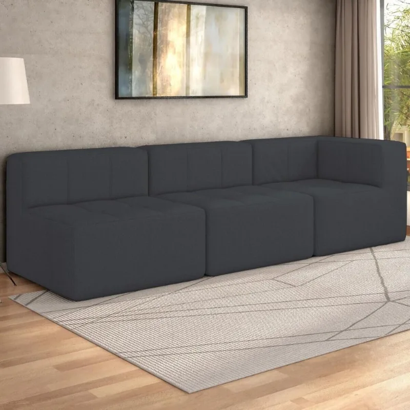 Sofá Modulado na Caixa 3 Lugares 231cm Espuma D33 Multimóveis CR45359
