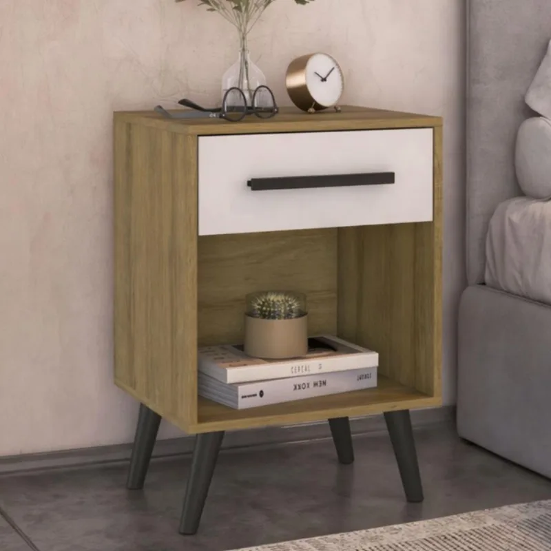 Mesa de Cabeceira com 1 Gaveta e Nicho Retrô Multimóveis CR35503