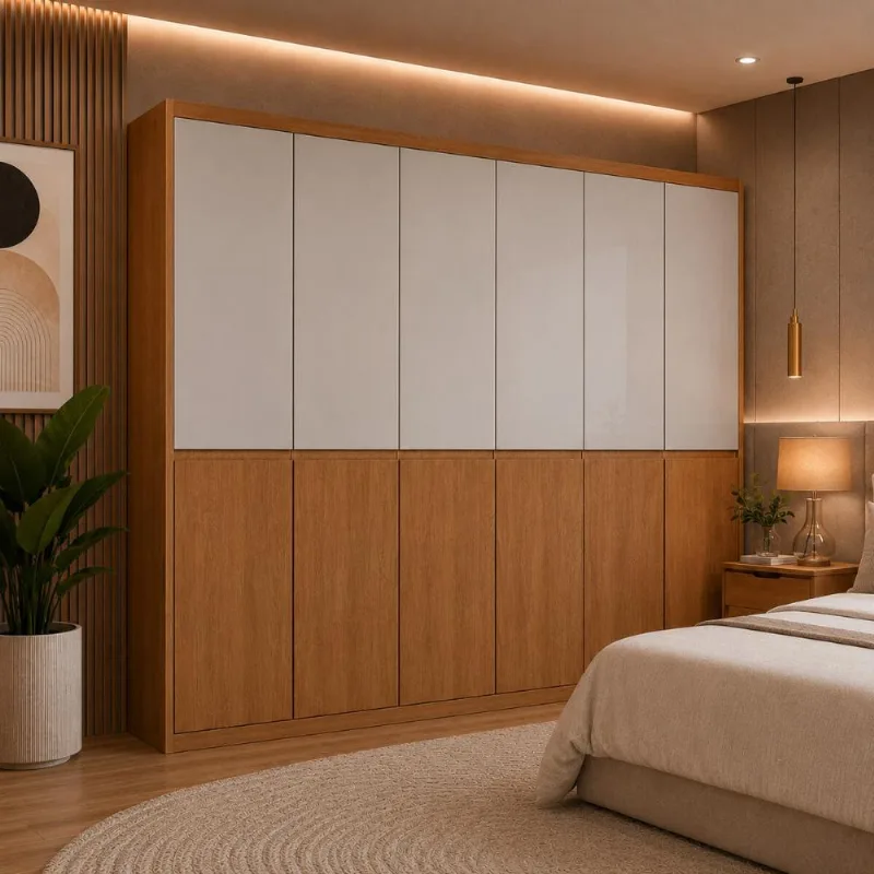 Guarda-roupa Casal 100% MDF com 6 Portas e 4 Gavetas 220cm Multimóveis CR35542 - Multimóveis