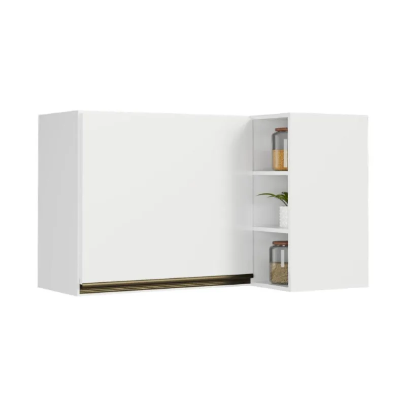 Armário de Cozinha Aéreo Canto com 1 Porta e Nichos 90cm Florença Multimóveis MP2430