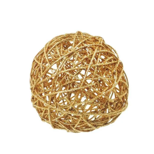 Bola Natal Cromus Rattan Ouro - CROMUS - Mercearia