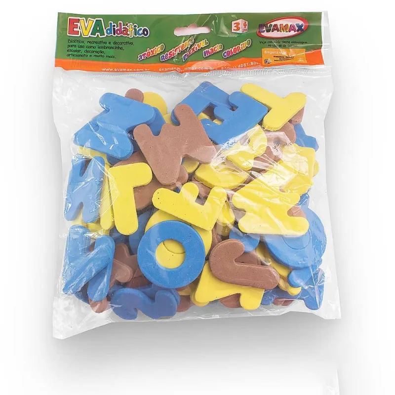 BRINQUEDO PEDAGOGICO EVA ABC+VOGAIS GD 5MM 5CM. 93PCS