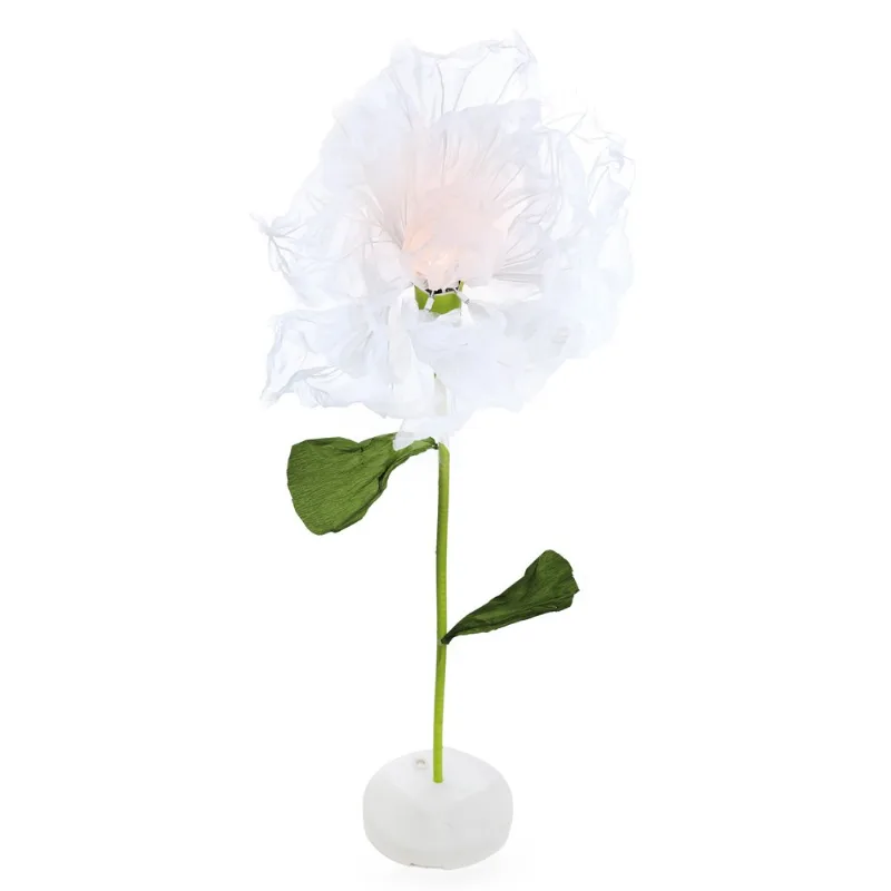 Flor Decorativa Cromus Com Movimento Branco 90cm 6633 (MP)