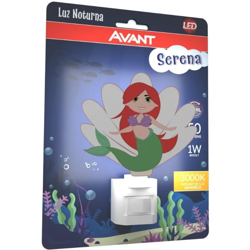Luz Noturna LED Serena Policarbonato Avant 1W Bivolt