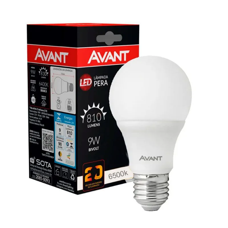 Lâmpada Led Avant Pera 9W Bivolt