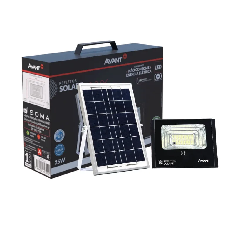 Led Refletor 25W 6500K Preto Solare Avant