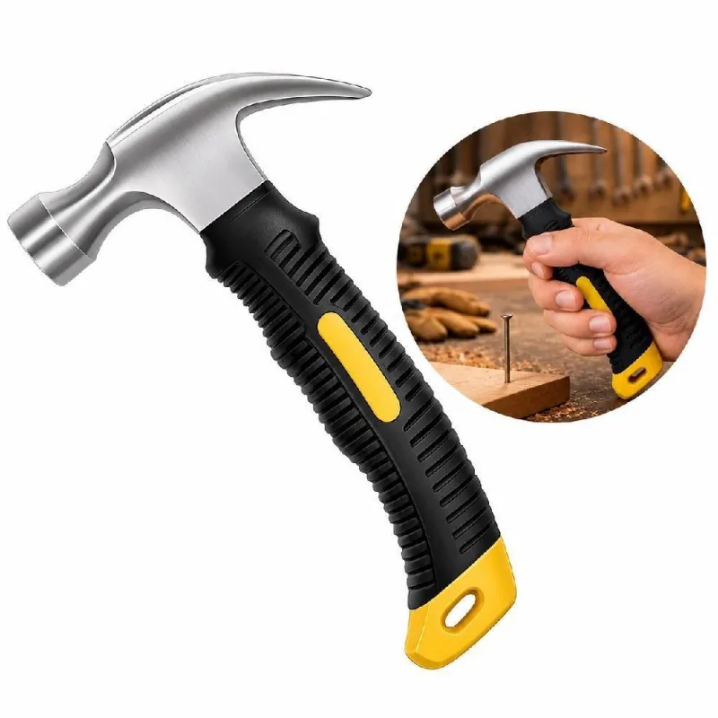 Martelo Mini Martelinho Unha Cabo Curto Emborrachado Antiderrapante Multiuso Cabeça Em Aço Reforçado