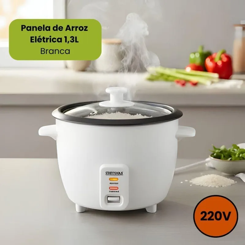 Panela de Arroz Elétrica Startools 1,4L 400W Branco 220V - OUTRAS - Agro