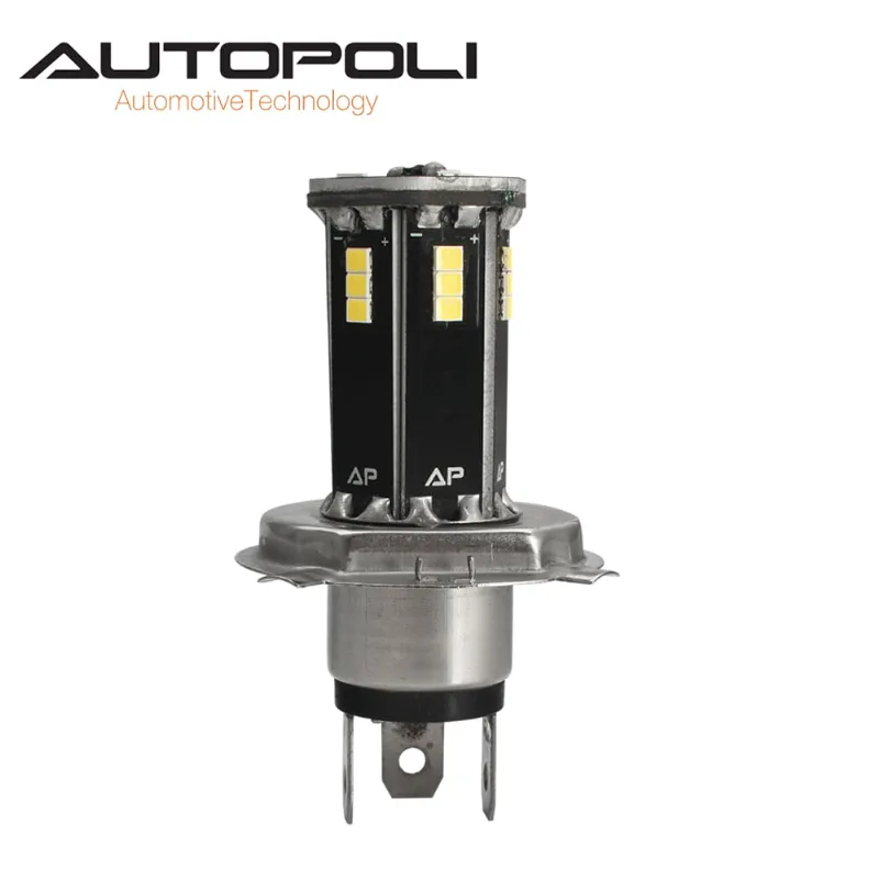Lâmpada LED H4 12V 24V 6500K Com Base P43T LED Lamp Autopoli
