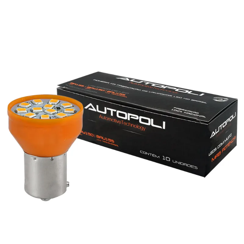 Kit Lâmpada LED 1 Polo Âmbar 3,5W 24V Base BAU15s Autopoli