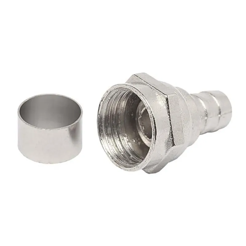 Conector F Com Anel Para Crimpar Rg6 Cromado Mxt