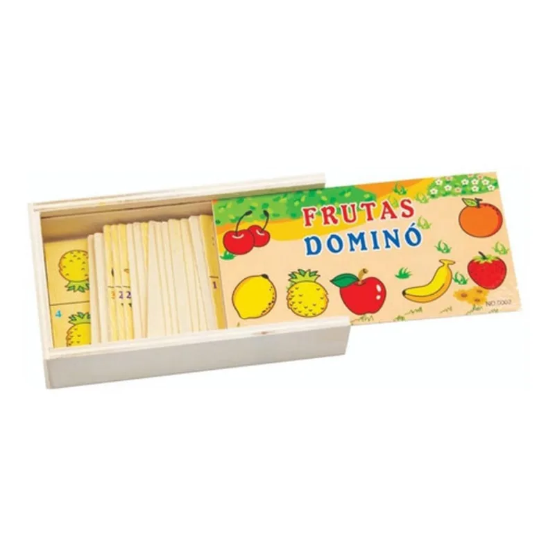 Dominó Pedagógico 28 Pçs Frutas Método Montessori Educativo