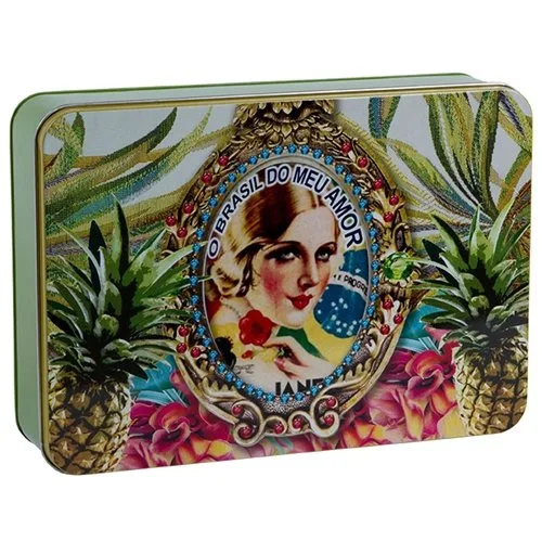 Lata Brasil Chic Abacaxi Cod 9705 Trevisan Concept - TREVISAN - Mercearia