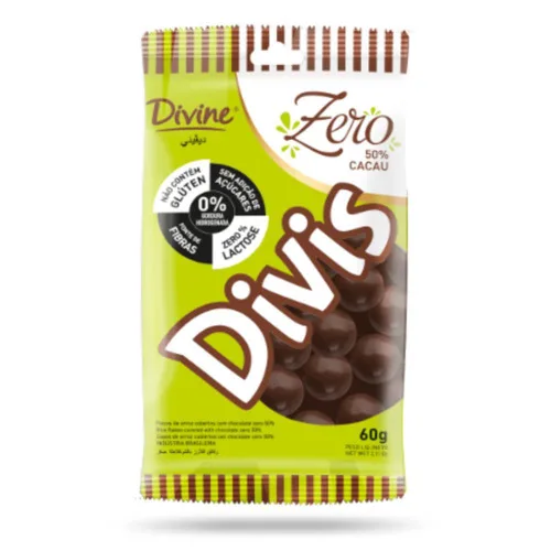 Choc Bolinha Divs 50 Cacau S Acucar 60g Divine - DIVINE