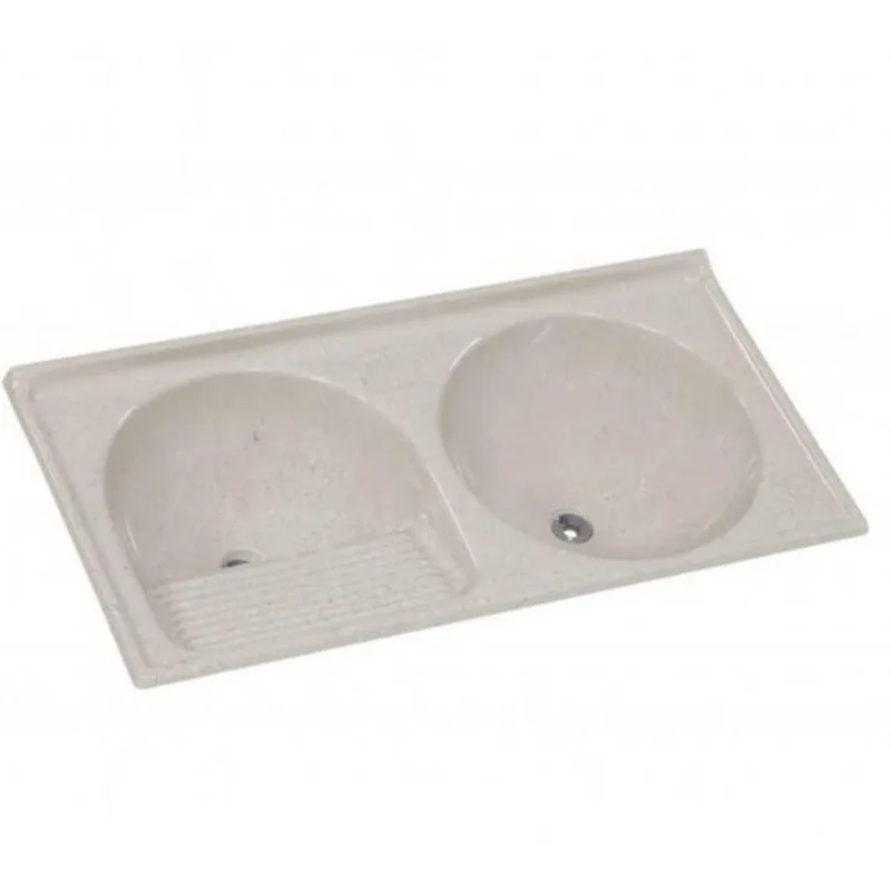 Tanque De Granito Sintético Duplo N°2 110x55cm Travertino - 500214 - Rorato