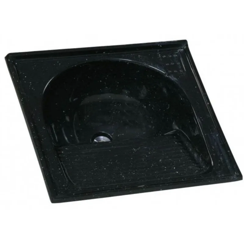 Tanque De Granito Sintético Simples N1 Com 60x60cm Preto Pedra Escura - 500308 - A.j.rorato