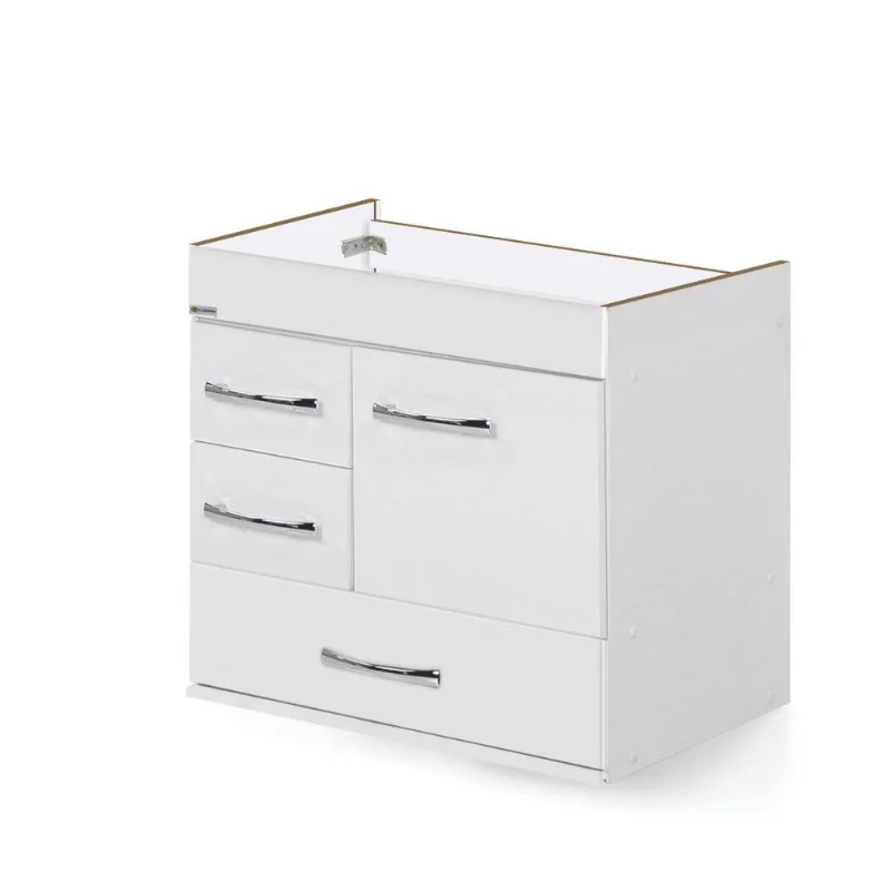 Toucador Mônaco Suspenso 2 Gavetas/Gavetão Não Acompanha Lavatório 59.5cm Branco Aj Rorato