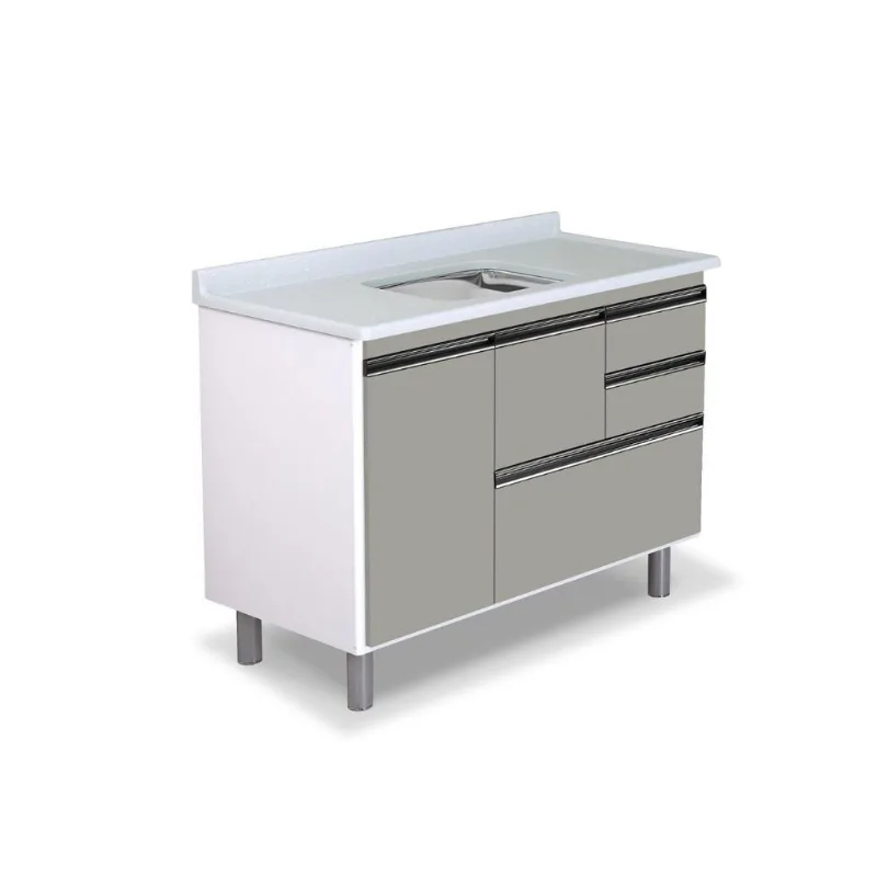 Gabinete Coliseu Madeira Gavetão 118.7cm Gianduia Não Acompanha Pia Aj Rorato