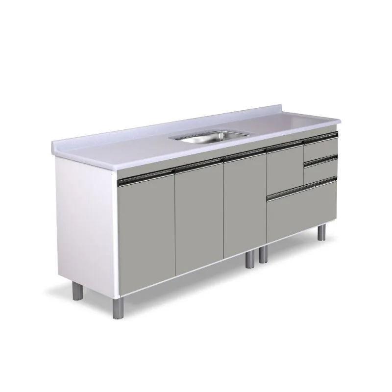 Gabinete Coliseu Madeira Gavetão 195.1cm Gianduia Não Acompanha Pia Aj Rorato