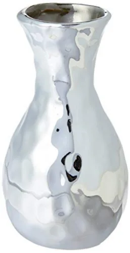 Vaso 11x6cm Ceramica Prata - MART - Mercearia