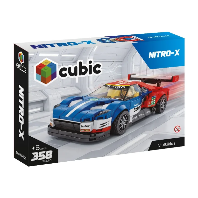 Blocos de Montar Cubic Carro Nitro X 358 Peças Multikids - BR2625 - Multikids - Multikids