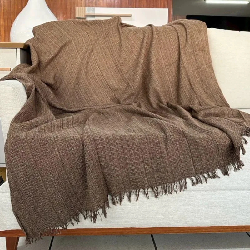 Kit 02 Manta Para Sofá Grande King 2 E 3 Lugares Gigante 3,00x1,80 De Luxo Sofa E Cama Marrom Mesclado