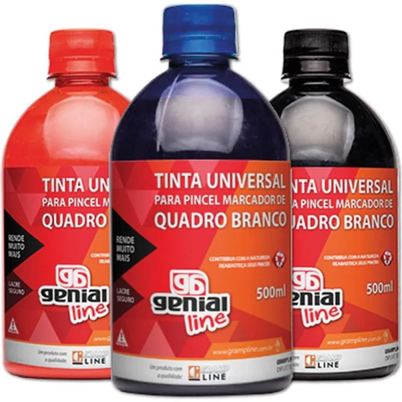 Tinta Marcador Quadro Branco Reabastecedor GE-500ML Vermelh - GRAMP LINE - Artesanato