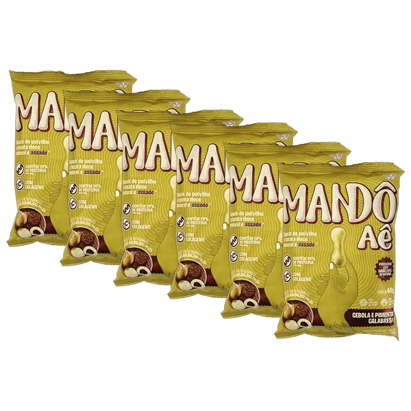 Kit 6x: Biscoito De Polvilho Cebola E Pimenta Calabresa Mandô Aê 40g - Não Informado - Mercearia