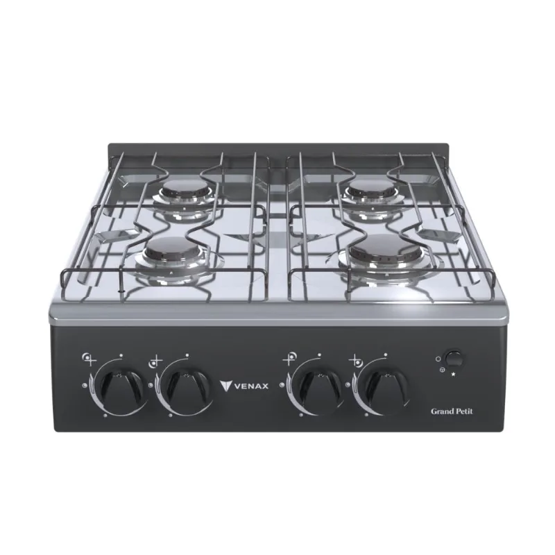 FOGAO A GAS GRAND PETIT VETRO 4 Q PRETO FOSCO GAS GLP