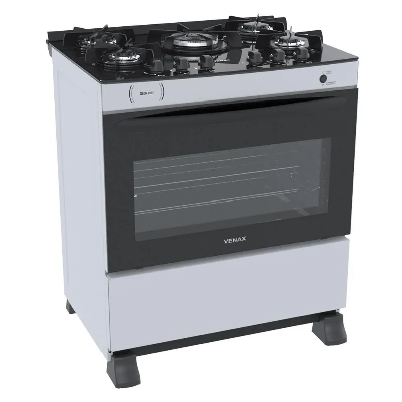 FOGAO A GAS GAUDI VITREO 5 Q BRANCO GAS GLP