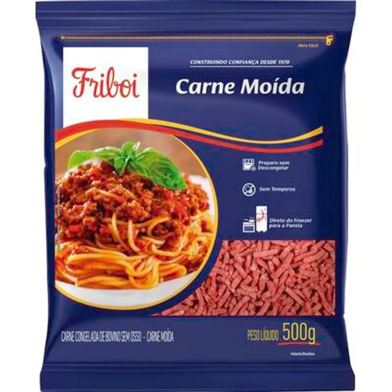 Carne Bovina Moída Friboi Congelada 500g