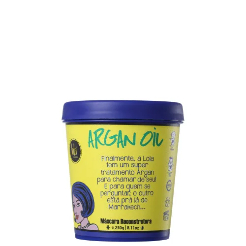 Masc Trat Argan Reconstrutora 230g - LOLA COSMETICS - Higiene E Beleza