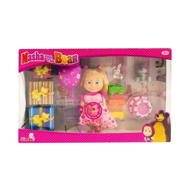 Masha e o Urso Playset De Aniversário Com Som E Acessórios Sunny 1479