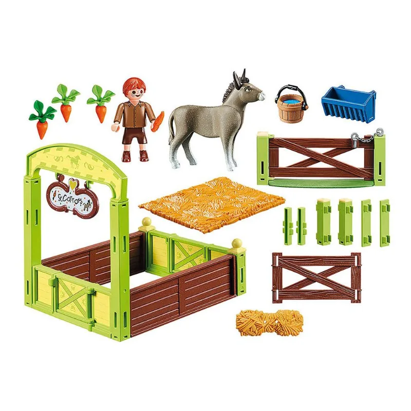 Playmobil - Conjunto de Boneco e Cenários - Snips e Senor Carrots Com Estábulo - Sunny