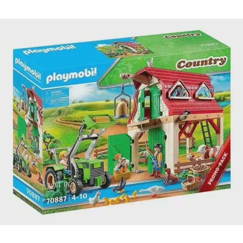 Playmobil Country - Fazenda Com Trator e Animais Pequenos 204 peças