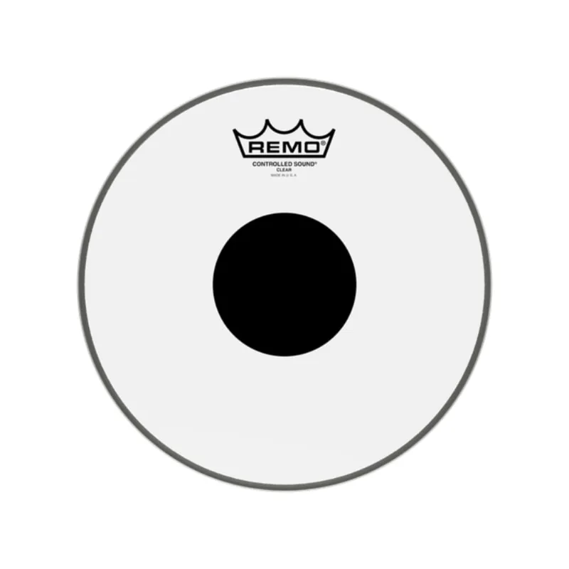 Pele Remo Controlled Sound Clear Transparente com Círculo Preto 10"