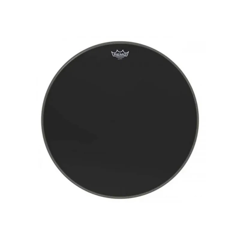 Pele Remo Powerstroke 3 Ebony Resposta de Bumbo com Molde para Furo Black Dynamo 22"