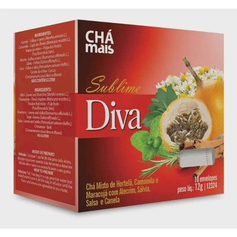3 Cha Mais Sublime Diva - Camomila Salsa Alecrim 10 Sache 12g