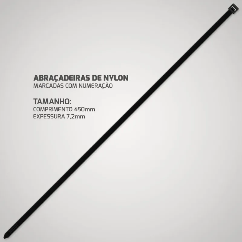Abraçadeira de nylon 7,2 450MM pct C/50 un mbtech